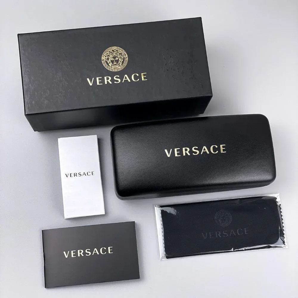Versace VE4430U GB1/87 BRAND NEW Sunglasses Black Grey Frame Logo Square Unisex